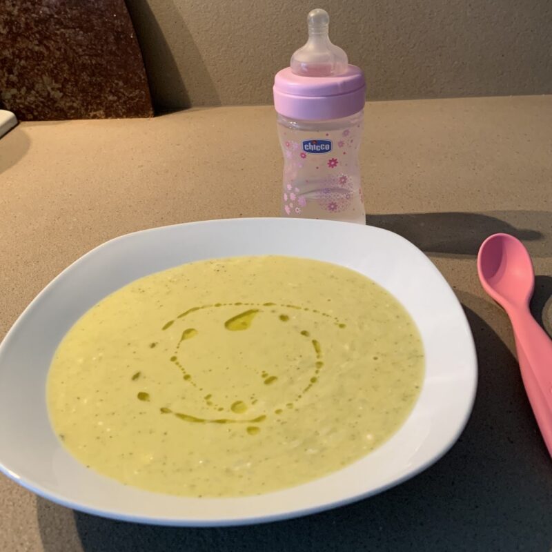 Vellutata di piselli con riso e patate